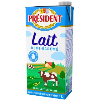 Lait UHT Demi Ecrémé Président 1L