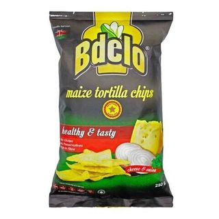 BDELO 250G MAIZE TORTILLA CHIPS CHEESE N ONION