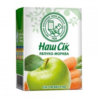 Сік 200 мл Наш Сік ОКЗДХ Яблучно-морквяний