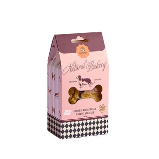 Ласощі Natural для собак печиво з куркою морквою та базиліком 100 г