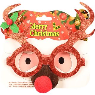 Окуляри карнавальні Новий Рік з блискітками Роги.