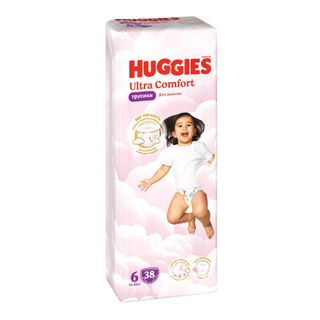Huggies - ტრუსი ულტრა კომფორტი გოგოს #6 - 38 ც