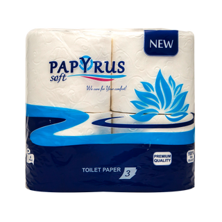 Զուգարանի թուղթ «Պապիրուս» եռաշերտ 4հտ