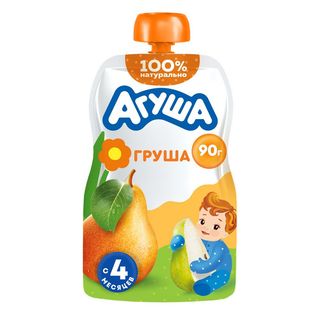 Агуша, Пюре Агуша 90Гр Фруктовое Груша, шт, ШК: 4690228028946