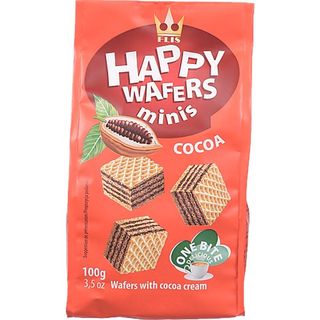 Вафлі FLIS 100 г Happy Wafers з нач. какао (Польща) И469
