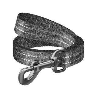 Повідець для собак з відновленої бавовни WAUDOG Re-cotton світловідбиваючий L-XXL Ш 25 мм Д 500 см сірий