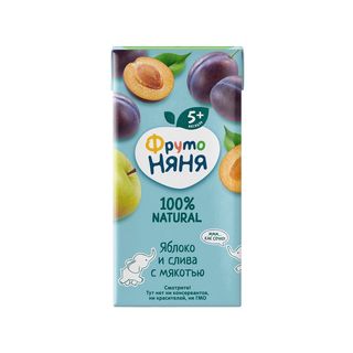 Фрутоняня, Нектар Фрутоняня 200Мл Яблочно/Сливовый С Мякотью, шт, ШК: 4600338000299