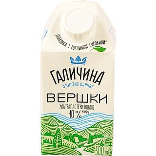 Вершки Галичина 500мл 10% т.п