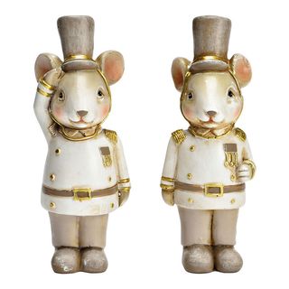 თაგვი კოსტუმით - სუვენირი, ასორტ. 12სმ, ოქროსფერი