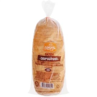 Батон Рум'янець Звичайний нарізний 400 г
