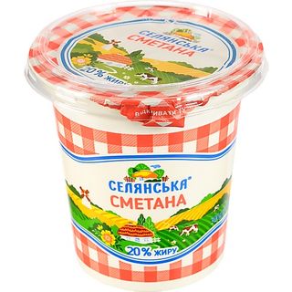 Сметана Селянська 300г 20% ст.