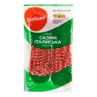 Ковбаса салямі італійська 80г с.к в.с нарізка Глобино