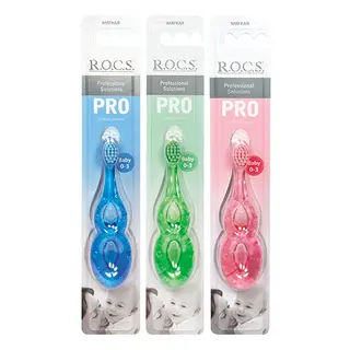 როქსი - კბ/ჯაგრისი ბავშვის PRO /0-3წლ/ 0463/1050 R.O.C.S. Toothbrush pro baby 0-3. soft 0463/1050