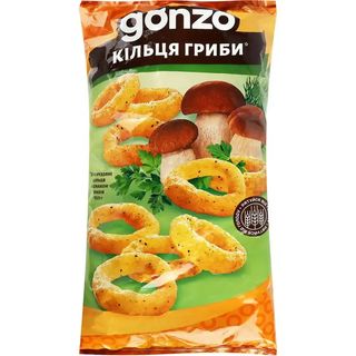 Кукурудзяні кільця Gonzo зі смаком грибів 150 г