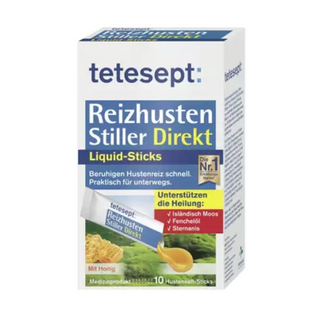 ტეტესეპტი მშრალი ხველის სიროფი სიროფი პაკეტი #10 0 TETESEPT Reizhusten Stiller Direkt Liquid Sticks 10 pcs.