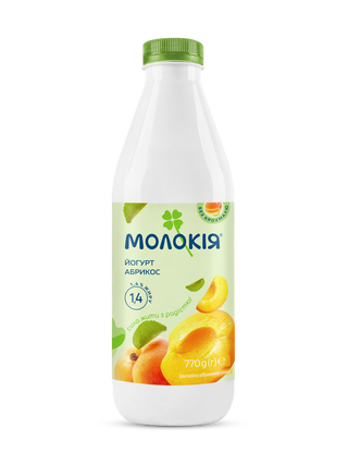 Йогурт 0,77 кг Молокія Абрикос 1,4% п/бут