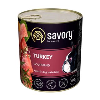 Savory Dog Gourmand консерви індичка для собак, 800 г
