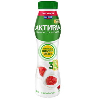 Біфідойогурт Активіа полуниця питний 1,2% 260г