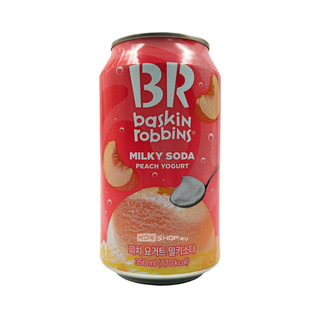 Напиток Baskin Robbins молочно-газированный со вкусом персикового йогурта и мороженого, 350 мл.