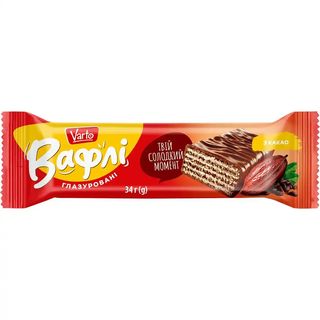 Вафлі Varto з какао глазуровані 34 г