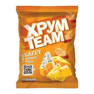 Сухарики- багет ХрумTeam зі смаком "Чотири сири"  55 грам