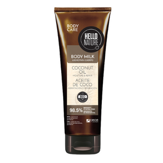 ჰელოუ ნეიჩა - ტანის რძე ქოქოსი დამატენიანებელი და აღმდგენი 250მლ 5265 HELLO NATURE COCONUT OIL BODY MILK 250ml 5265