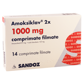 ამოქსიკლავი 1000მგ #14  ტაბ   Amoxiclav 2X tab 875mg+125mg #14