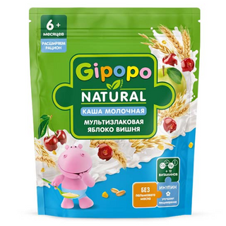 ჰიპოპო/ჰეინცი - ფაფა რძიანი ლაკომაია მრავალმარცვლეული. ვაშლით და ალუბალით /6თვ+/ 170გრ 5259 4600689605259 Heinz - Porridge milk Lakomaya multigrain. with apple and cherry 170g 5259