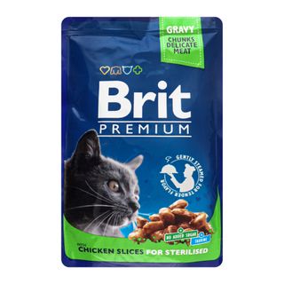 Корм вологий Brit Premium Шматочки курятини в соусі 100г