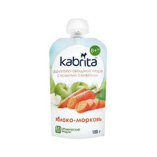 Пюре Kabrita с козьими сливками яблоко-морковь 100 г