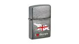 Zippo, სანთებელა, Brushed Chrome - I LOVE Georgian Flag design