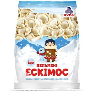 Напівфабрикат фас. РУДЬ Пельмені Ескімос / 800г