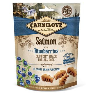 Carnilove Dog Crunchy Snack ласощі лосось, чорниця для собак, 200 г