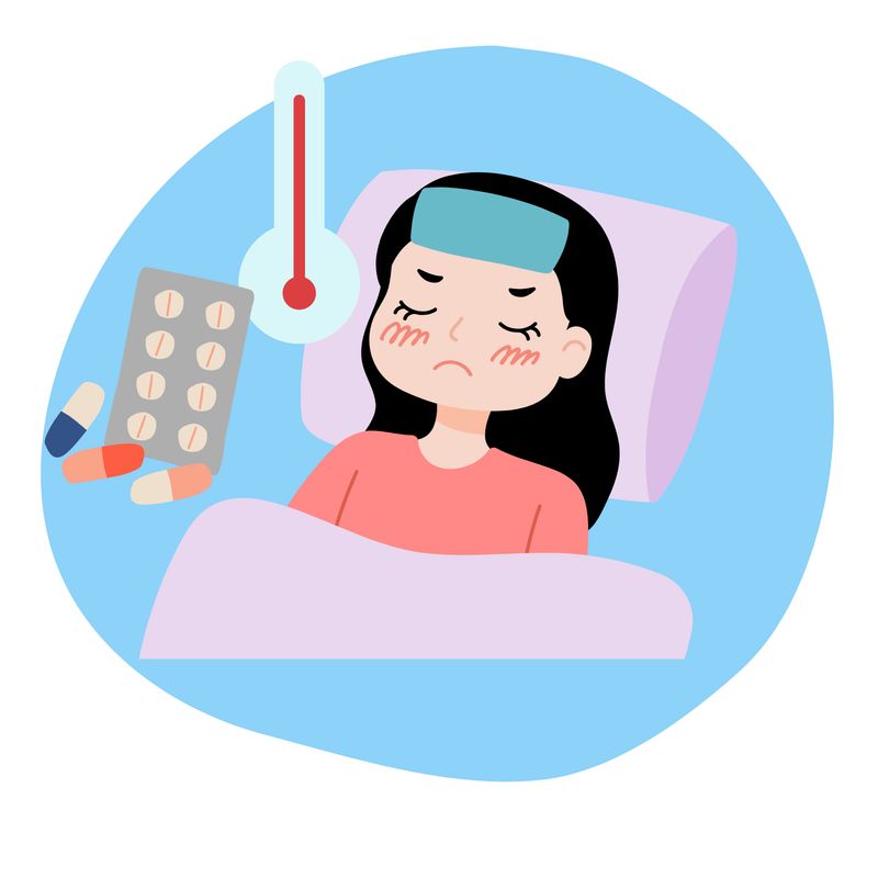 При повышенной температуре и простуде