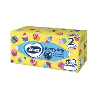Zewa, Салфетки Вытяжные Zewa 100Шт Everyday, шт, ШК: 7322540043464