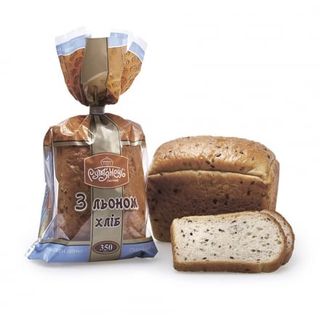 Хліб 350г Рyмянeць Заварний з льоном різаний