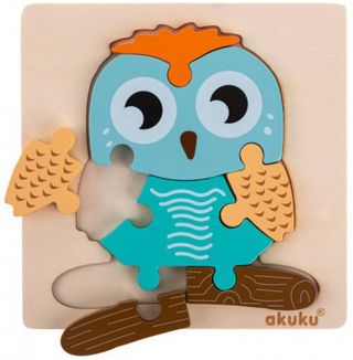 აკუკუ სათამაშო 6014 ხის ფაზლი OWL *