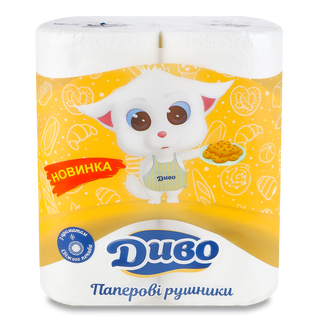Рушники паперові «Диво» з ароматом свіжого печива 2-шарові 2шт