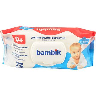 Серветки дитячі Bambik 72шт екстракт липи