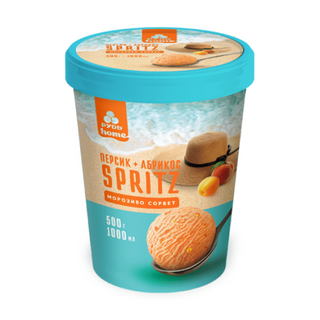 Морозиво Рудь Spritz Персик-абрикос сорбет 500г