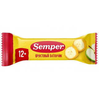 სემპერი - ბატონი ხილის  ვაშლი და ბანანი 15 გრ /12თვ+/ 7649 Fruit Bar Apple banana