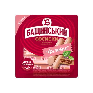 Сосиски Бащинський Філейні варені 1 сорту 420 г