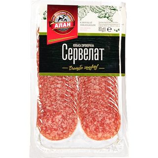 Ковбаса Алан 80г сервелат с.к