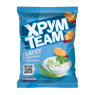Сухарики- багет ХрумTeam зі смаком "Сметани і зелені"  55 грам
