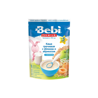 Bebi Premium / Բեբի Պրեմիում Շիլա Կաթնային Հնդկաձավար, Խնձոր, Ծիրան 200գ