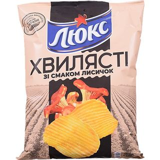 Чипси Люкс 125 г рифлені зі смаком лисичок