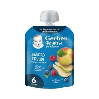 Пюре Gerber яблоко-груша-малина-черника 90 г