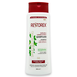 რესტორექსი - შამპუნი თმის ცვენის საწინააღმდეგო ნორმალური თმის 500მლ 6446 RESTOREX - SHAMPOO FOR HEALTHY HAIR GROWTH normal hair 500ml