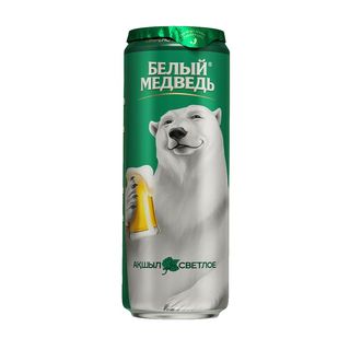 Пиво Белый Медведь Светлое 4.8% Ж/б 450 Мл