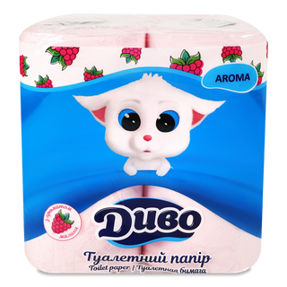 Папір туалетний «Диво» Aroma малина 2-шаровий 4шт
